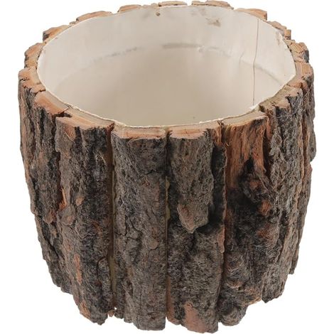 Pot de fleurs en bois rustique, pot de fleurs décoratif intérieur extérieur Pot de fleurs pour les plantes sucantes Grand design avec diamètre intérieur (1/5)