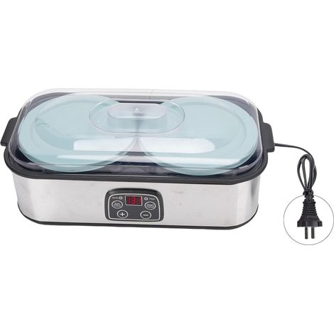 Yaourtière avec minuterie, yaourtière numérique 2 L avec 2 pots et écran LCD, minuterie 0-48 heures et contrôle de température constante pour la maison, 110 V/220 V