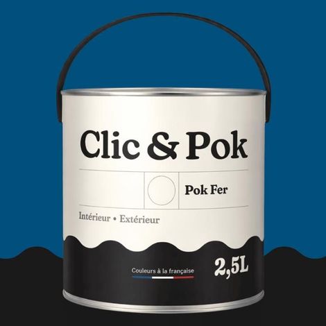Peinture Fer Antirouille – Métal Extérieur Intérieur, Satinée, Protection Rouille - 2,5L - RAL 5010 Bleu gentiane