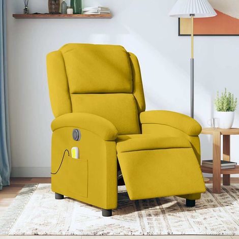 Massagesessel Elektrisch Gelb Samt