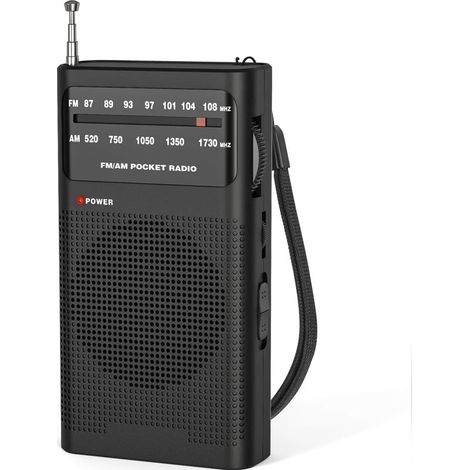 1 radio portative AM/FM, antenne rétractable, haut-parleur puissant, prise casque 3,5 mm, usage extérieur et d'urgence (1/5)