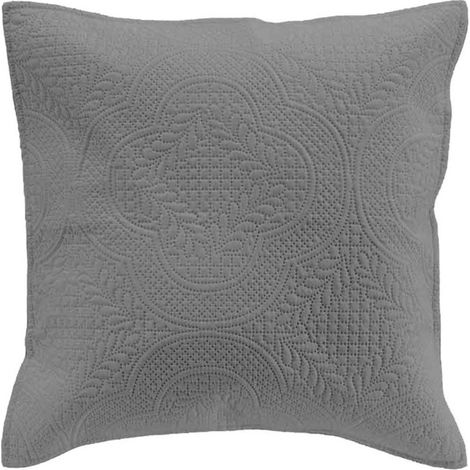 Housse de Coussin "Romane" 40x40cm Anthracite (1/4)