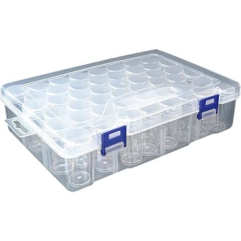 Boîte de rangement perles et diamants, 48 tubes en plastique transparents amovibles avec couvercles, pots de stockage munis d'étiquettes adhésives, compartiments empilables pour bijoux et loisirs créa (1/5)