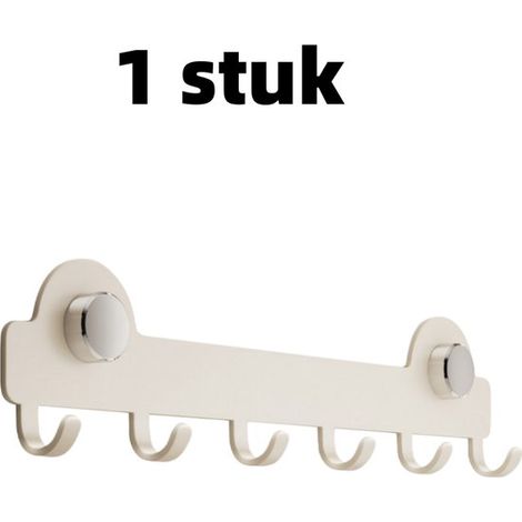 pièce - Ventouse - Aucun perçage nécessaire - Crochet - Forte capacité de charge - Convient pour le montage mural d'un porte-vêtements dans la salle de bain derrière les portes - 40,5 cm 9,5 cm - Bla (1/5)