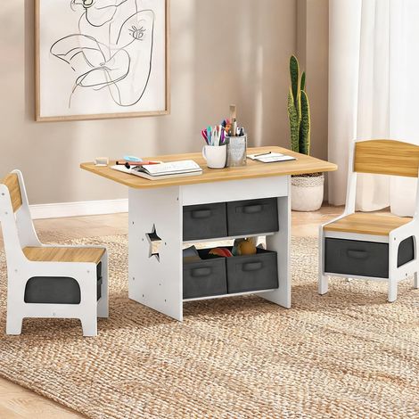 Ensemble table et chaises enfant madeira e Branco 80 x 48 x 49 cm (1/5)