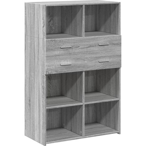 Credenza buffet cassettiera mobile contenitore organizer cucina soggiorno soggiorno alto Sonoma 80 x 42,5 x 124 cm derivati del legno grigio 020035633