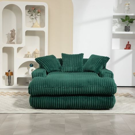 Canapé-lit 90x190 cm, canapé d’angle avec 3 coussins, convertible en fauteuil relax pour salon ou bureau (1/5)