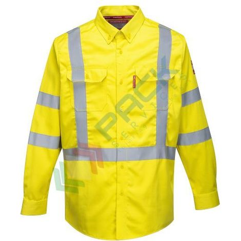 Camicia ad alta visibilità Bizflame 88/12 Fr Colore: Giallo Taglia S - Portwest (1/2)