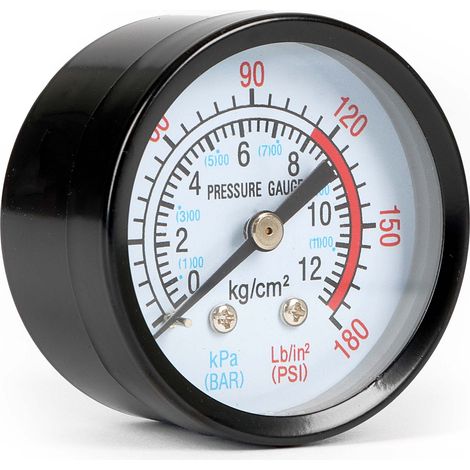 52mm Manomètre pression pour réservoir pump axial 12.9mm 0-12bar / 0-180PSI