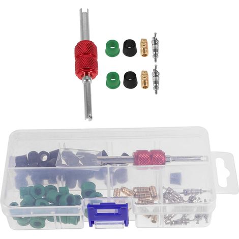 CSPARKV - Juego de 71 accesorios para aire acondicionado automotriz, detector de fugas, sellador de escape, herramienta portátil para manguera de aire acondicionado (1/5)