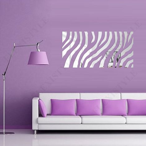 Grand Miroir Mural en Acrylique Décoration Zebra 140 x 70 cm (1/5)