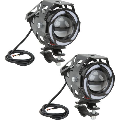 Proiettore LED Angel Eye Colorato per Motociclette, Luce Universale, Fari e Abbaglianti, Auto, Camion, Barca, IP68 (1/3)