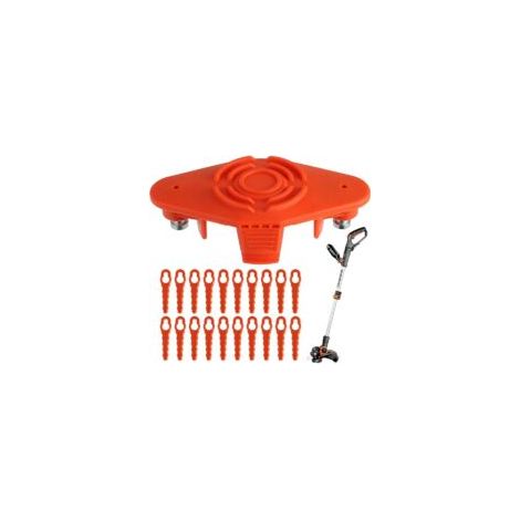 Tête de lame de bobine de fil WA0004 de mise à niveau compatible avec le coupe-bordures sans fil Worx WG157E WG163E WG154E WG169E Bobine remplaçable WA0010 WA0004 Sense Trimmer adaptée
