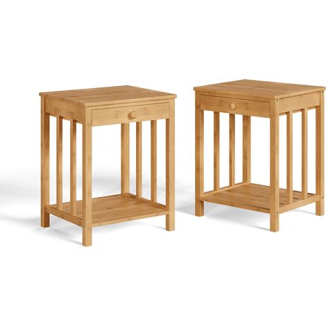 Beistelltisch Ranua 2er Set Bambus Natur [en.casa]