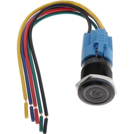 12V-Ein-/Ausschalter mit blauer LED, Druckknopf-Startschalter (1/2)