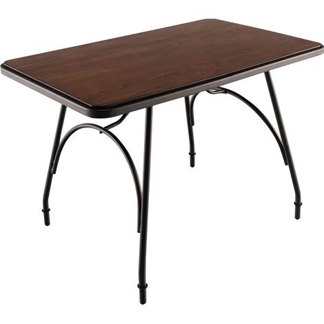 COSTWAY Rechteckiger Esszimmertisch, 110 x 70 x 76,5 cm, Esstisch für Küche Esszimmer, Holztisch Metallrahmen, Küchentisch für 4 Personen, Kaffeetisch Vintage, Industrie-Design (1/5)