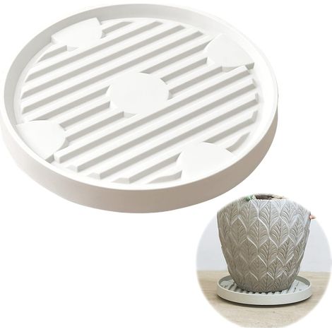 Soucoupe Chariot Support Roulant Plante - Rond avec roulettes Invisibles Pivotant à 360° pour Le Transport de Plantes en Pot Intérieur, Extérieur, Diamètre Intérieur 18,5cm, Blanc, 1 PCE (1/5)