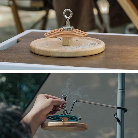 Abnehmbarer, magnetischer, multifunktionaler, tragbarer Halter für Moskitospiralen und Eichenholzräucherstäbchen, zur Verwendung im Haus und im Freien. (1/4)