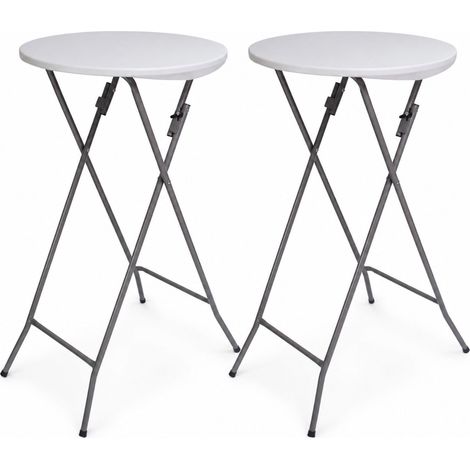 2x Stehtisch weiß Ø 60cm klappbar Partytisch Bistrotisch Klapptisch Biertisch (1/5)