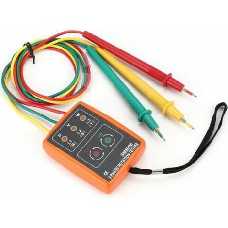 Testeur De Rotation Triphasé - 60 V À 600 V AC - Indicateur De Séquence De Phase Avec Voyant LED Et Buzzer - 1 Pièce (1/4)