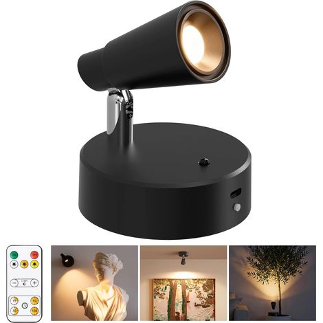 wiederaufladbarer LED-Strahler, 350°-Drehung, 5000-mAh-Akku, Fernbedienung, 3 Farbtemperaturen, für den Innenbereich (1/5)