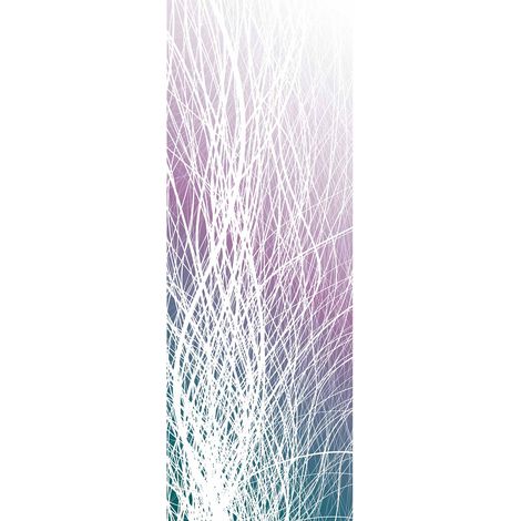 Papier peint panoramique design pour salon | Tapisserie panoramique moderne violette et bleue | Papier peint panoramique pour salle de bain - 280 x 100 cm (1 pièce) (1/2)