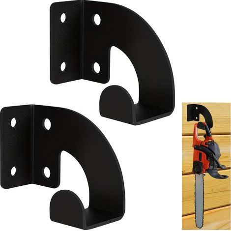 Lot de 2 Porte-Tronçonneuse - Support Mural Pour Tronçonneuse,Rangement Métallique Pour Outils D'Atelier Garage Et Jardin (1/5)