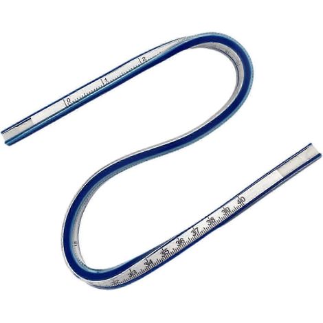 Règle courbe flexible, règle de division double face pour dessin technique et ingénierie, pliable, pour fournitures de bureau, dessin, quilting et patchwork.-40cm (1/5)