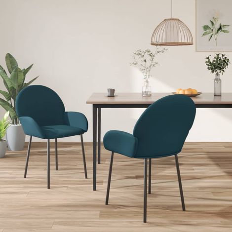 Lot de 2 Chaises de salle à manger - Chaises à dîner Bleu Velours BV679550 - BonneVie (1/5)