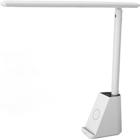 Lampe de Bureau LED avec Charge Sans Fil, 3 Modes d'Éclairage et Protection des Yeux, Lumière d'Étude USB-C (1/5)
