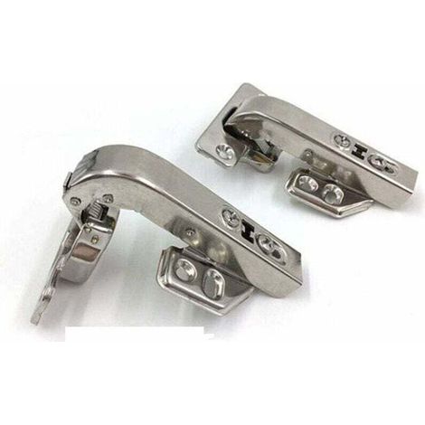 [2 pieces] Cabinet hinge, 180-degree hinge, 90-degree hinge, soft-close corner cabinet door [4 holes]