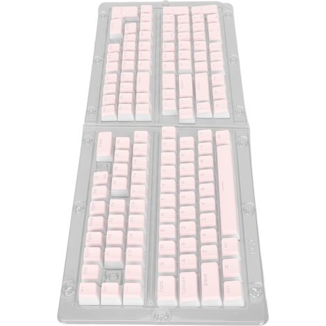 Keycaps PBT 129 touches transparentes profil OEM double injection couleur rose pour clavier mécanique