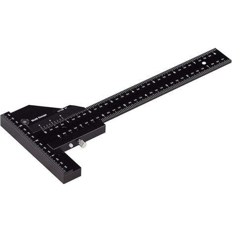 Carpenter Ruler, Multifunctional Woodworking Scribing Ruler, T-Shaped Aluminum Ruler, Scribing Tool, Measuring 0-280mm, Measuring Accuracy Up to 0.02mm (1/4)