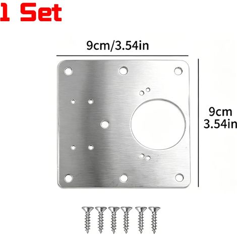 (D-4 jeux) Plaque de réparation pour charnière de porte d'armoire, plaque de montage pour charnière de porte de placard avec trous, supports de fixation, quincaillerie de réparation (1/5)