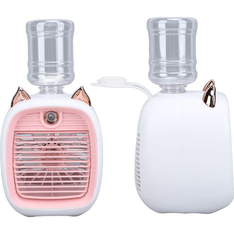 Ventilateur brumisateur forme renard rechargeable USB 800mAh mini climatiseur d'air bureau réservoir 220ml ABS 10.5x16cm chambre Type 2 (1/5)