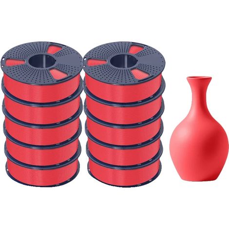 Filamento 3D, alta fluidez, ecológico, PLAMT - Rojo cereza (1/2)
