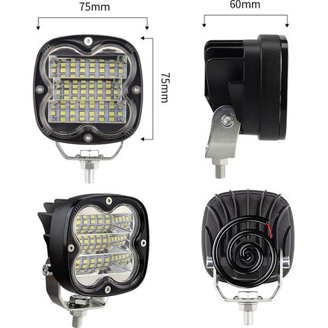 LED-Arbeitsscheinwerfer für Autos, Scheinwerfer, 9–80 V, dreireihig, 18 LEDs, 54 W Leistung, technische Modifikation, Nebelscheinwerfer