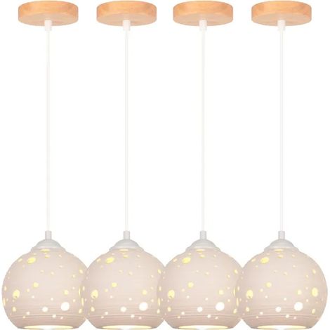 4pcs Suspension Luminaire Moderne Lustre Abat-jour en Céramique Design Planète Lampe de Plafond Style Nordique pour Enfants (1/5)