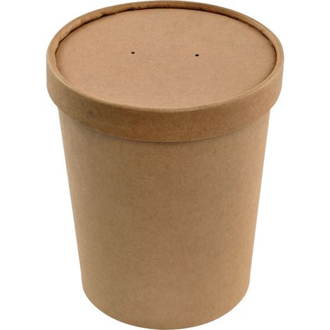 Pot à soupe + couvercle en carton kraft 960 ml - 250 unités - Betik