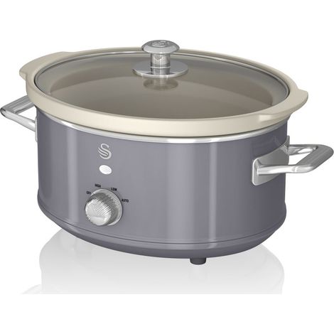 SWAN SF17021GRN - 3.5L Slow Cooker Retro Grey