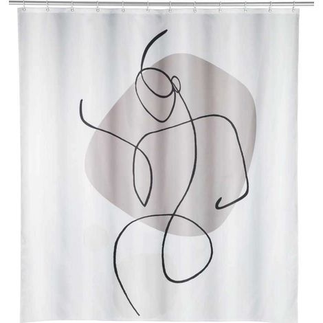 Rideau de douche en polyester recyclé motif SILHOUETTE (1/5)