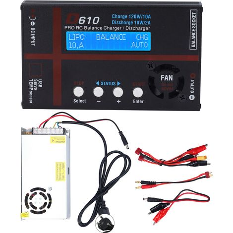 Bilanciatore/scaricabatterie da 120 W per batterie LiPo, LiFe, LiHV e NiMH, compatibile con 1-6S/1-15S, spina UE da 220 V. (1/5)