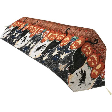 Chemin de table en coton et lin pour décorations d'Halloween, table à manger, 33 x 180 cm (1/5)