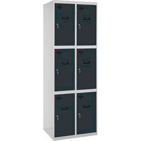 Armario Taquilla SIMON LOCKER PROF.Monobloque 3 PUERTA 2/6 400 (800) GR/AN
