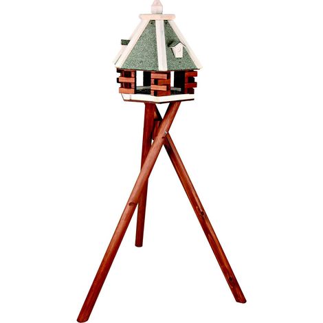 natura Futterhaus mit Ständer ø 55 43cm/146 cm dklbraun/weiß