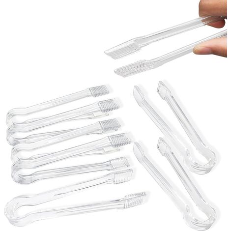 Pinces de service pour buffet, pinces de cuisine transparentes, petites pinces à glaçons pour les réceptions (thé et café), traiteur, amuse-gueules, salades, desserts, sandwichs (1/5)