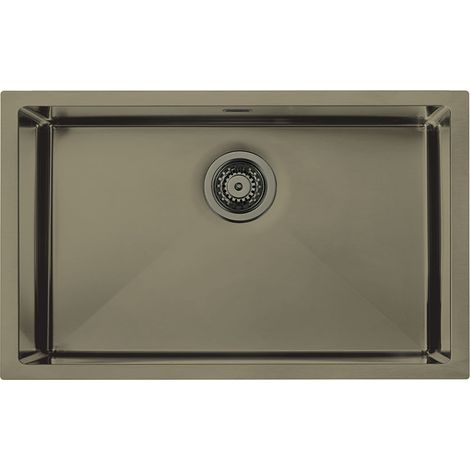 Lavello IRIDE F3" 1 vasca ACCIAIO INOX Finitura: GUN METAL, incasso: slim, sottotop e filotop, 77X45 prof. 19 (1/2)