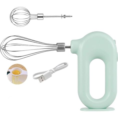 Batteur à Main Sans Fil, Batteur à Main électrique Domestique USB Rechargeable Batteur à Oeufs, Batteur Électrique Avec 4 Vitesses (1/5)