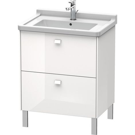Lavabo Duravit Brioso Vanity in piedi Compact 67,0 x 46,9 cm, 2 estraibili, incl. apertura per sifone e grembiule, per lavabo Starck 3 030470, Colore (anteriore/corpo): Pine Terra decor, maniglia cromata - BR442101051