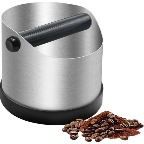 Recipiente para portafiltros, contenedor de café de acero inoxidable, 700 ml, contenedor de posos de café, caja de recolección para accesorios de máquina portafiltros (plata) (1/5)